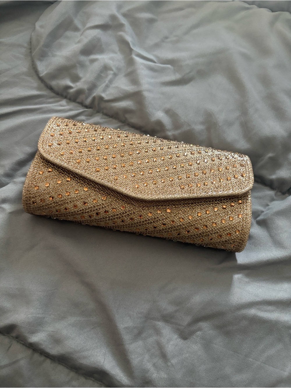 Elegant Gold Rhinestone Evening Clutch